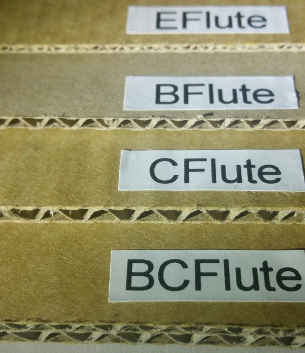 E flute, B flute, and C flute are all cardboard grades that refer to different thicknesses of the corrugated material used in manufacturing packaging boxes.