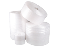 Four rolls of packaging supplies on a white background.