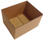 A custom brown cardboard box.