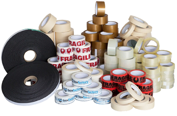 Different types of packaging tapes.