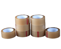 Four rolls of packaging tape on a black background.